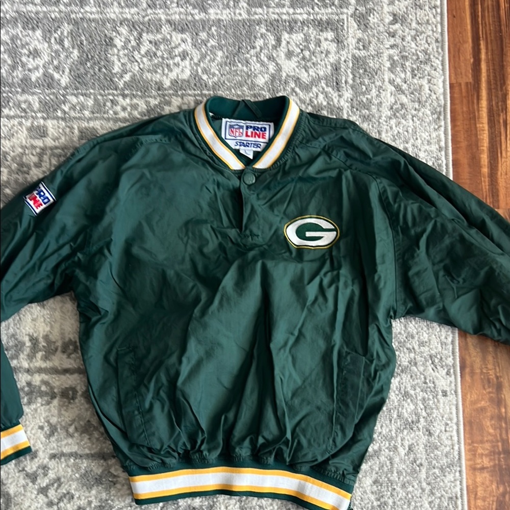Green NFL Pro Line Pullover Jacket